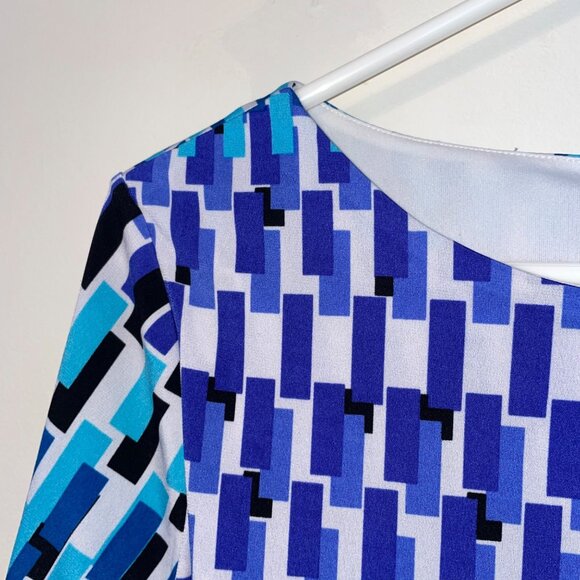 Chicos Geometric Print Dress Size 12/L Polyester/Spandex - Picture 9 of 10